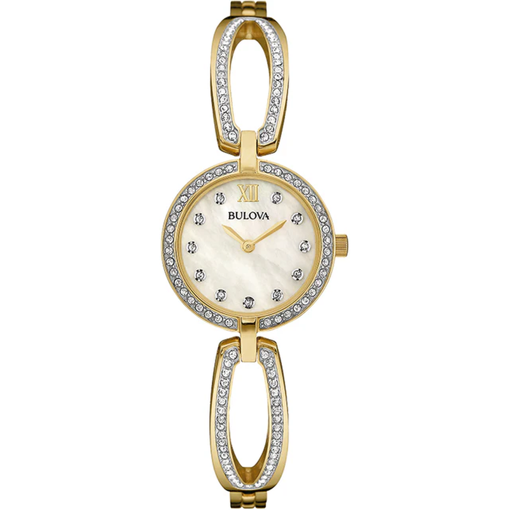 Bulova Crystal Women's Gold Watch 98L225