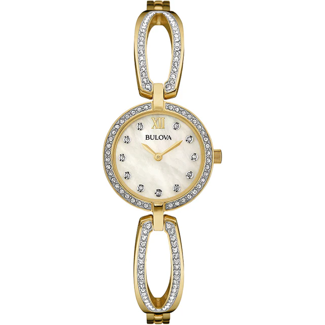 Bulova Crystal Women's Gold Watch 98L225