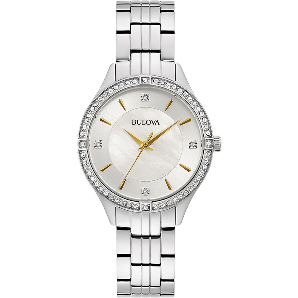 Bulova Crystal Women's Silver Watch 96L263