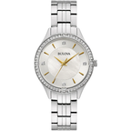 Bulova Crystal Women's Silver Watch 96L263