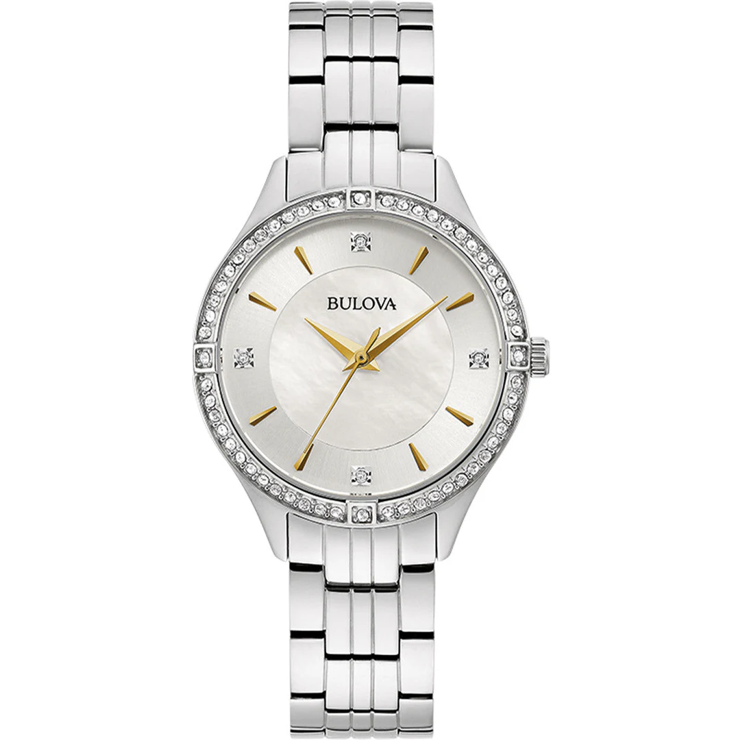 Bulova Crystal Women's Silver Watch 96L263